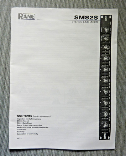 Rane sm82s stereo line - line, mixer