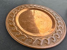 Antique Arts & Crafts Hand Beaten Copper Sun Dish Plate Charger Newton Style