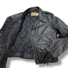 Schott 618 Perfecto Size 40 Steerhide Leather Motorcycle Jacket Black USA Japan