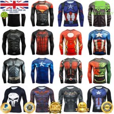 Mens Compression Top Workout cross fit MMA Cycling Running High Quality Cosplay
