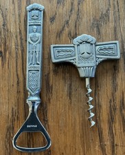 Vintage Boxed Konge Tinn Royal Pewter Norway Viking Corkscrew & Bottle Opener 