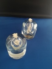 Pair Of Krosno Poland Heavy Glass Oil Burners Add Oil Of Your Choice And Colour