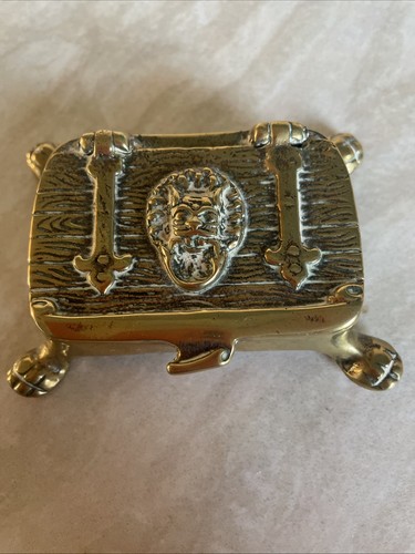 Vintage brass stamp box - vintage,