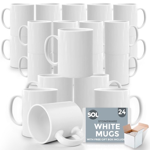 48pk plain white mugs - plain,