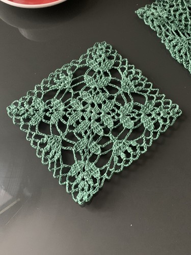 Green vintage hand crochet - green,