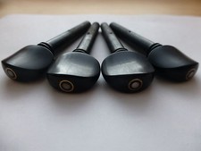 EBONY VIOLIN PEGS, FULL SET, FOR 4/4 VIOLIN, PARISIAN EYE INLAY, NICE QUALITY!