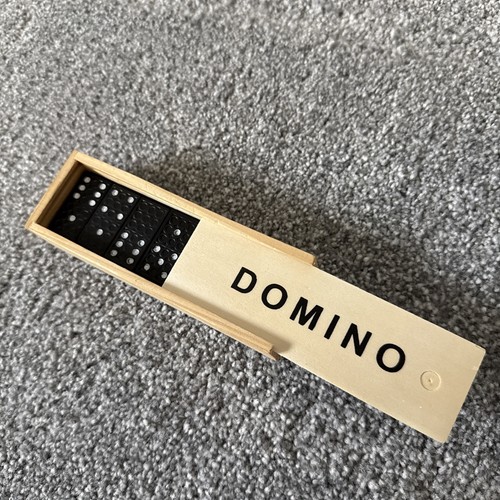 Wooden domino set with - domino,