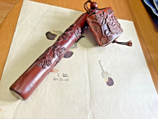 Netsuke Kiseruzutsu & Inro, antique Rosewood 23cm Sagemono Tabako- signed