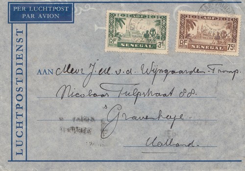 Senegal air mail 1938 dakar - mail,