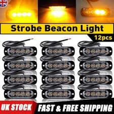 12x 12V 24V 4 LED Amber Strobe