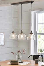 Next Pewter Grey Bergen 3 Light Pendant Ceiling Light
