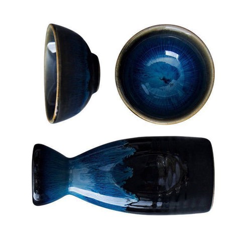 Exquisite blue ceramic - blue, saki
