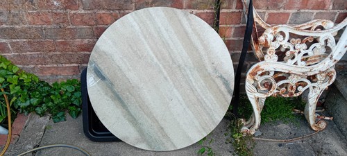 Round outdoor marble table - round,