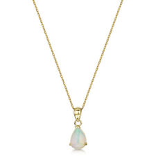 9ct Yellow Gold Opal Pearshape Pendant & 18'' Chain 6x16mm