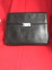 Vintage Salvatore Ferragamo. Black Leather Briefcase, Document Holder.