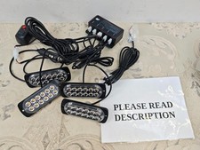 Amber Strobe Lights 12 LEDs Emergency Caution Waterproof Warning Flashing (READ)