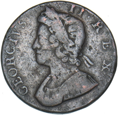 1734 halfpenny george ii - 1734,