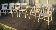 6 White Fiddleback Chairs Incl