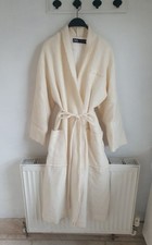 Cream white 100% Manteco wool belted long trench coat Zara size M-L