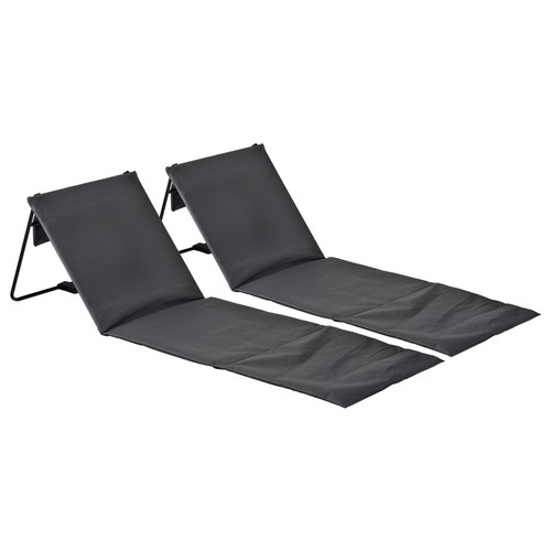 Folding beach loungers grey - loungers,