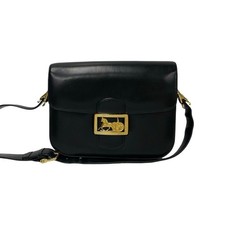 CELINE Logo Horse-Drawn Carriage Hardware Calfskin Leather Mini Shoulder Bag/Poc