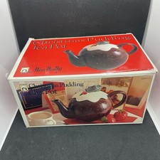 Miss Molly Christmas Pudding Teapot Xmas Kitsch Retro Vintage 1990