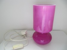 Vintage IKEA LYKTA Lamp. Hot Pink /  Fuchsia. Glass. Hungary. Hand made. See pic