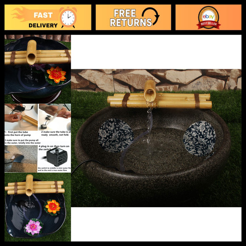 Medium bamboo water fountain - water,