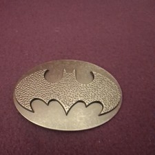 Batman belt buckle textured raised logo on matt alloy - unused