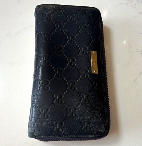 Gucci navy logo embossed - navy,