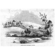 KESWICK Greta Hall, Southey's House - Antique Print 1843