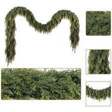 Artificial Cedar Garland for Christmas Real Touch Thick Realistic Pine Greenery