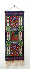 Scandinavian embroidered folk art wall hanging