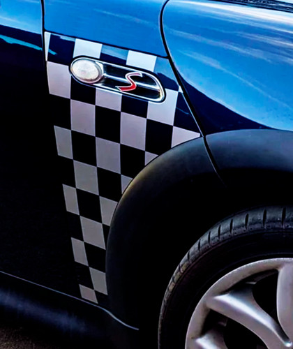 Mini cooper checkered - mini, side