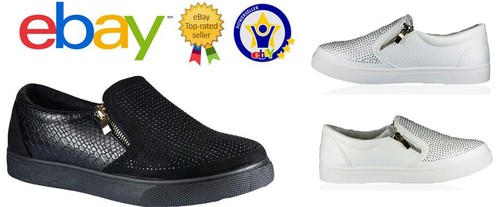 Ladies flat slip - on, diamante