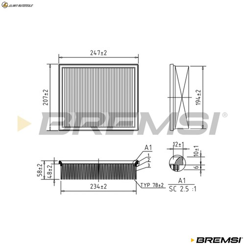 Air filter fa1360 - fa1360, for