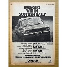 CHRYSLER AVENGER (RALLY CAR) MEMORABILIA Original motoring press advert from 197