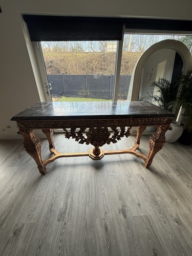 Black marble top - , brass