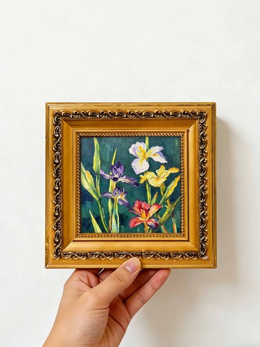 Multicolor iris blooms floral - multicolor, ,floral