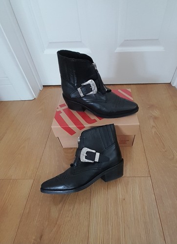 Black leather cowboy - black,