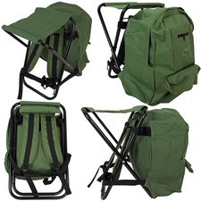 Fishing Tackle Stool with Backpack Seat Bag Camping Hiking Rucksack Chair