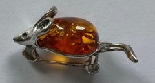 Sterling silver and amber