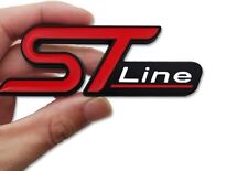 1 X ST Line Ford Rear Boot Sticker Badge Red / Black Fits Focus Fiesta Mondeo