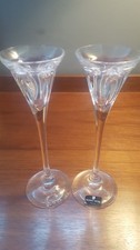 PAIR OF KILLARNEY CRYSTAL CANDLE STICKS, 8" LOVELY UNUSED CONDITION