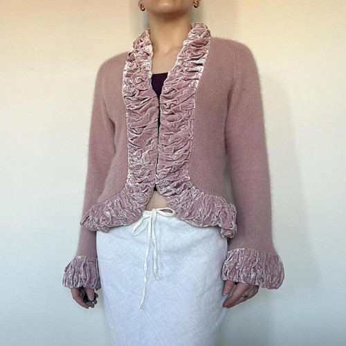 Vintage mauve pink angora