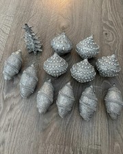Next Christmas Tree Bundle Of Baubles Silver Glitter