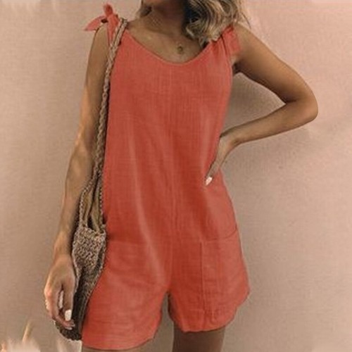 Womens linen cotton jumpsuit - womens,