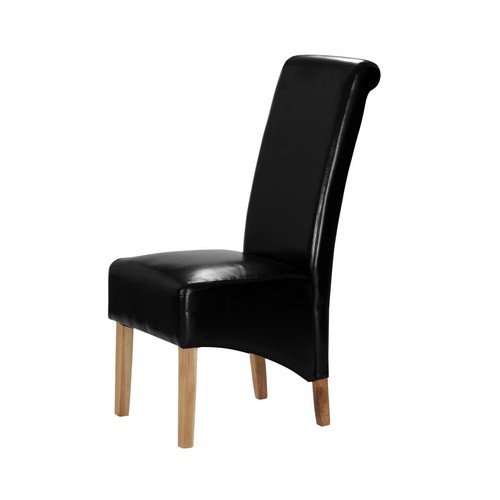 Black leather dining - x, 2