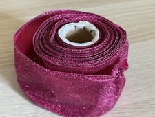 Pink Glittery Ribbon With Wired Edge Spoon 6cm Wide Approx 705cm In Length