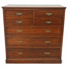Late Victorian Mahogany Chest of 7 Drawers with Brass Handles. Can Deliver